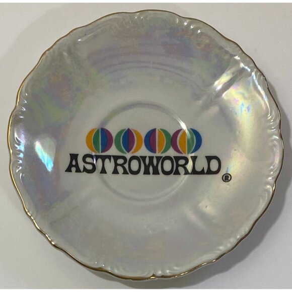 Vintage Astroworld Teacup & Saucer Houston Texas Six Flags Souvenir Cyclone - Picture 7 of 8